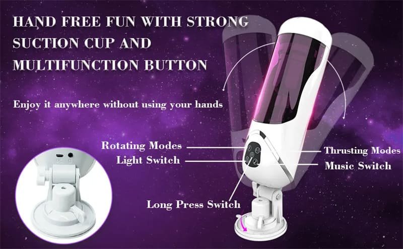 Easy Love Automatischer Masturbator Sexspielzeug 10 Vibration Stoß und Rotationsmodi Penispumpe mit Basis