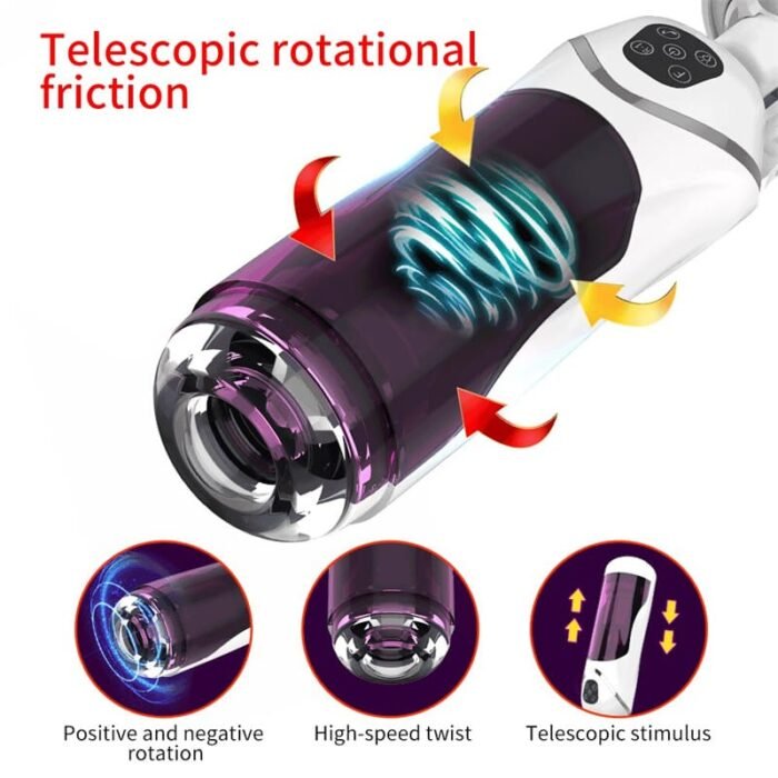 Easy Love Automatischer Masturbator Sexspielzeug 10 Vibration Stoß und Rotationsmodi Penispumpe mit Basis