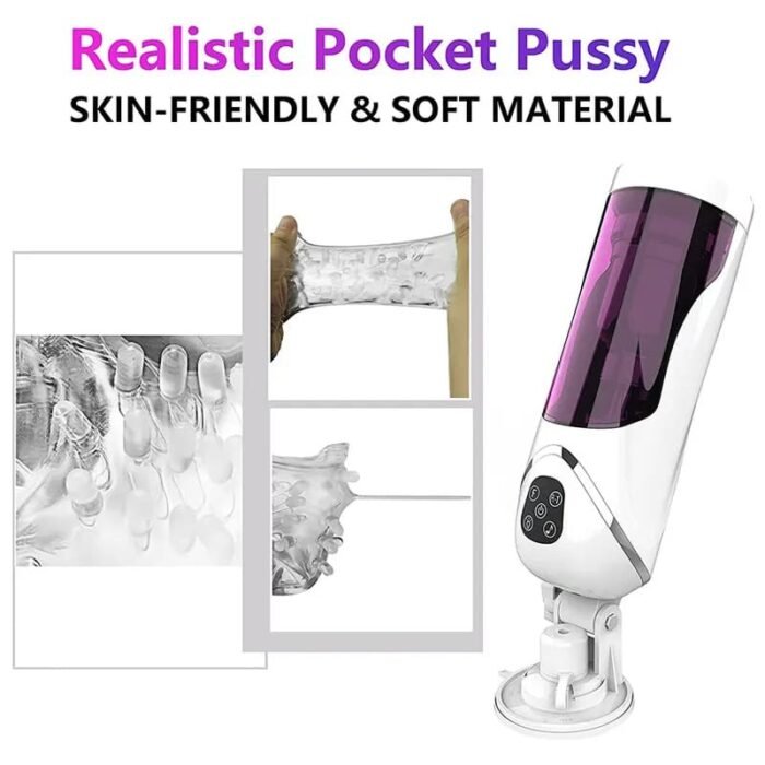 Easy Love Automatischer Masturbator Sexspielzeug 10 Vibration Stoß und Rotationsmodi Penispumpe mit Basis