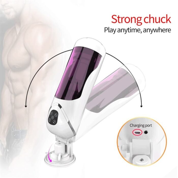 Easy Love Automatischer Masturbator Sexspielzeug 10 Vibration Stoß und Rotationsmodi Penispumpe mit Basis