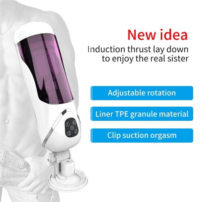 Easy Love Automatischer Masturbator Sexspielzeug 10 Vibration Stoß und Rotationsmodi Penispumpe mit Basis