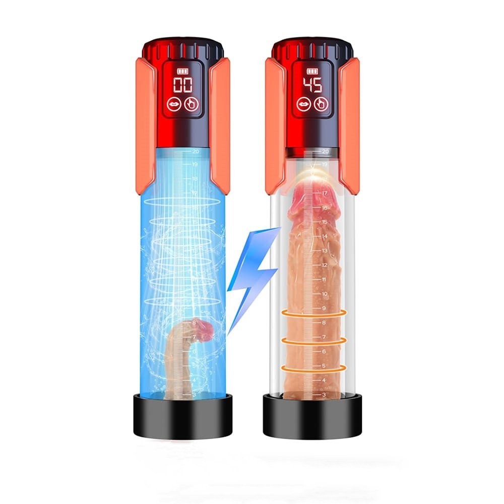Elektrische Penispumpe, Sextoy für Männer mit 5 Saugintensitäten, Lovesvibe LCD Masturbator Penis Pumpe