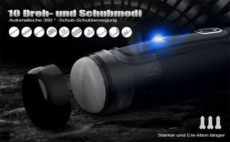 Elektrischer Masturbieren für Männer 10 Teleskopfunktion & Rotations 3D Realistische Vagina Taschenmuschi