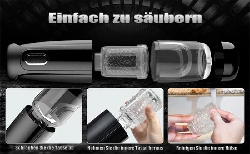 Elektrischer Masturbieren für Männer 10 Teleskopfunktion & Rotations 3D Realistische Vagina Taschenmuschi