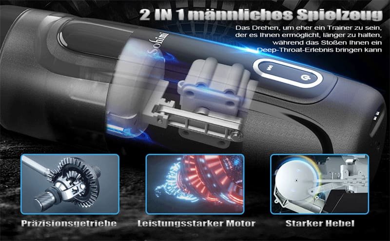 Elektrischer Masturbieren für Männer 10 Teleskopfunktion & Rotations 3D Realistische Vagina Taschenmuschi