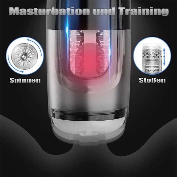 Elektrischer Masturbieren für Männer 10 Teleskopfunktion & Rotations 3D Realistische Vagina Taschenmuschi