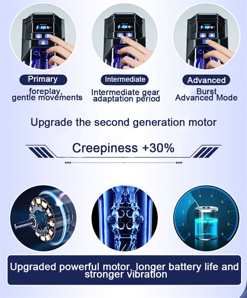 Explorer X 9 Vibration Saugen Masturbieren für Männer mit Stimme und Heizung 3D Textured LCD Sextoys Männer