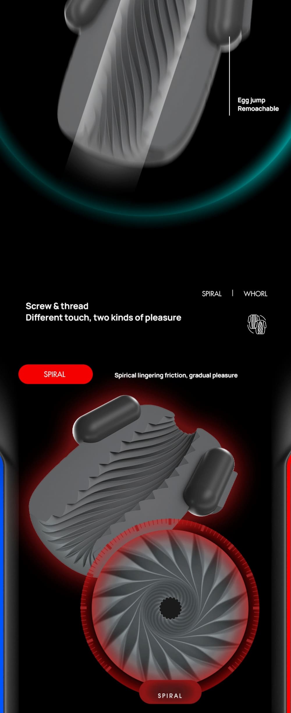 GALAKU Fast Speed ​​Penis Eichel Stimulator mit 8 Gängen Speed ​​Sex Spielzeug für die Männe Oralsex Masturbator