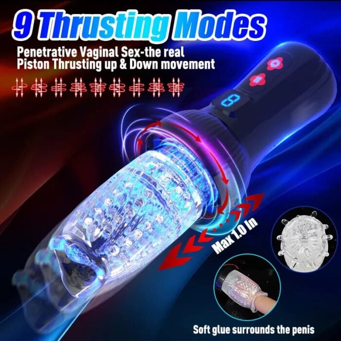 New Gawk Gawk 3000 Automatischer Masturbator mit 9 Stoß- und Rotationsmodi, wasserdichter Penis-Masturbator