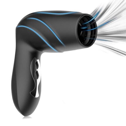 Hair Dryer automatischer Masturbator mit 10 Vibrations Saugmodi Weicher TPE-Kanal freihändiger Penistrainer