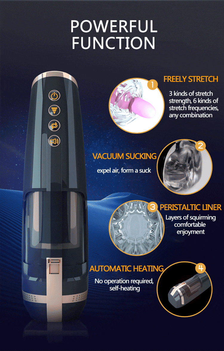 Hero Automatischer Masturbator mit 6-Frequenz-Stoß-Selbsterhitzungs Sex Toys Männer