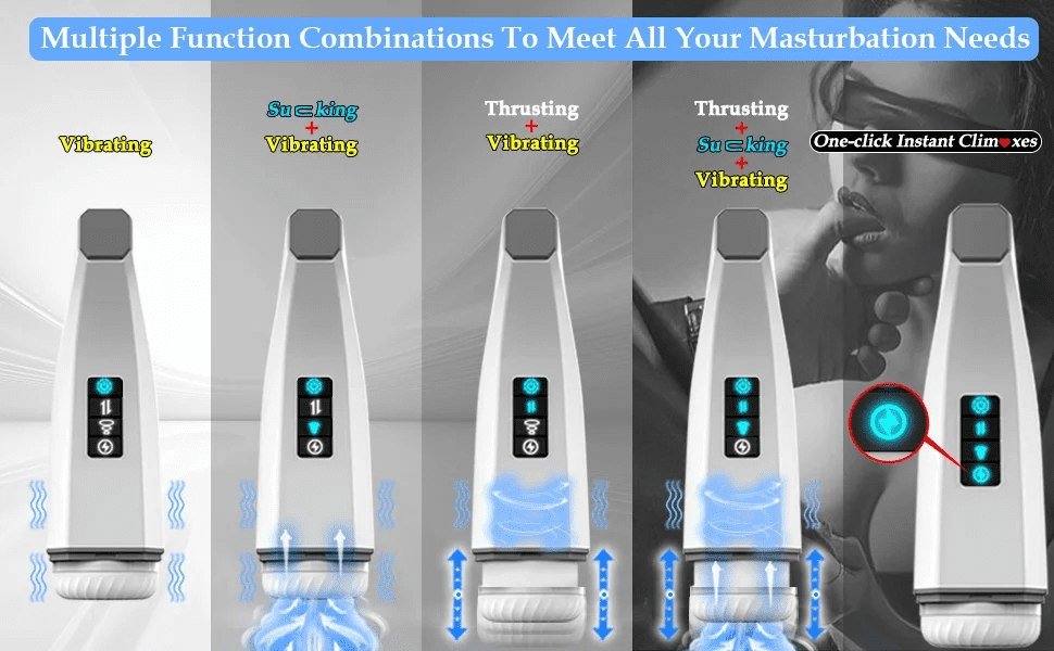 Hgod 007 Automatischer Masturbator mit Heizung 4 Vibration 5 Stoßen 7 Saugen Männer Sex Spielzeuge
