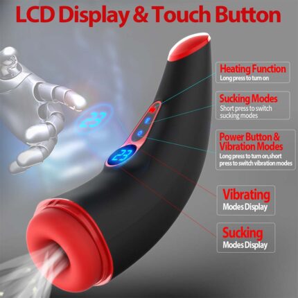Hgod 007 Pro 9 Vibrierender & 9 Saugender Masturbator mit Heizung Stimme, Blowjob, LCD Sexspielzeug für Männer