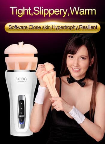 LETEN 10 Vibrationsmodi Automatischer Masturbator Weicher TPE-Kanal Deep Throat Sucking Sexspielzeug für Männer