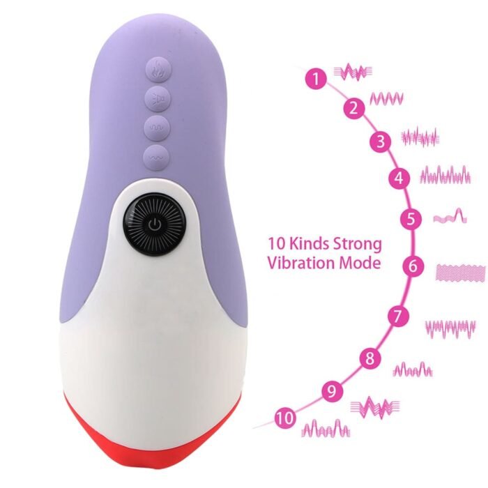 LETEN 10 Vibrationsmodi Masturbieren für Männer Sexspielzeug mit intelligentem Beheiztem Zungenlecken Sextoy Männer