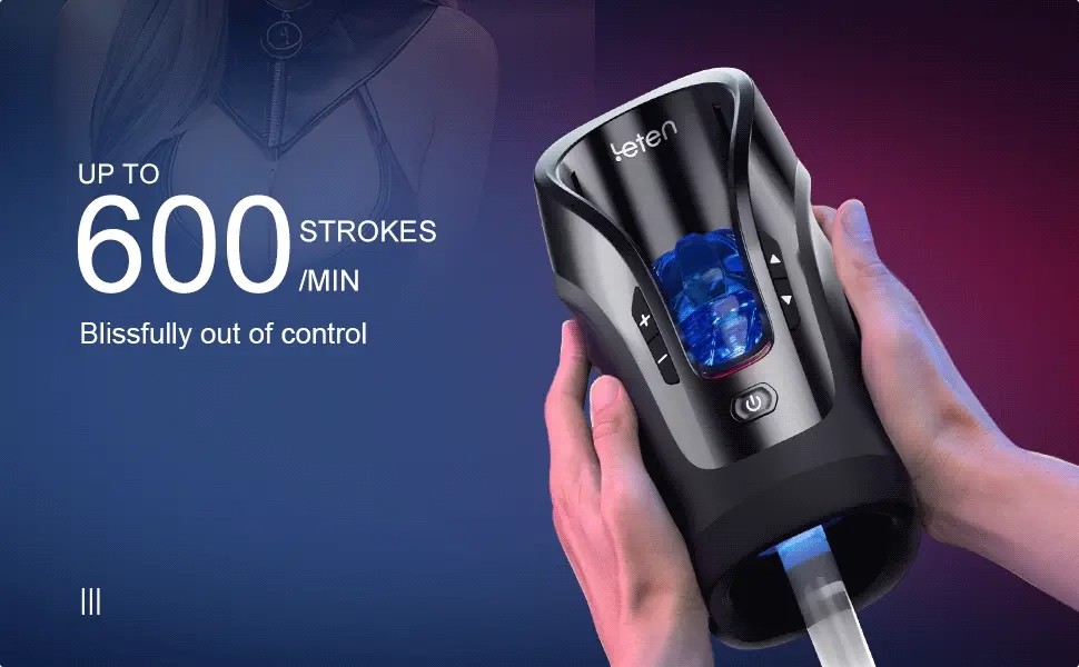 LETEN Automatischer Masturbator 10 Vibrationsstoßmodi Volle Kehle Männer Sex Spielzeuge