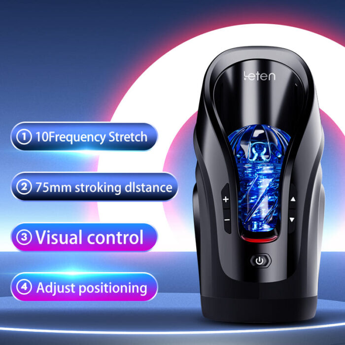 LETEN Automatischer Masturbator 10 Vibrationsstoßmodi Volle Kehle Männer Sex Spielzeuge