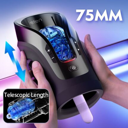 LETEN Automatischer Masturbator 10 Vibrationsstoßmodi Volle Kehle Männer Sex Spielzeuge
