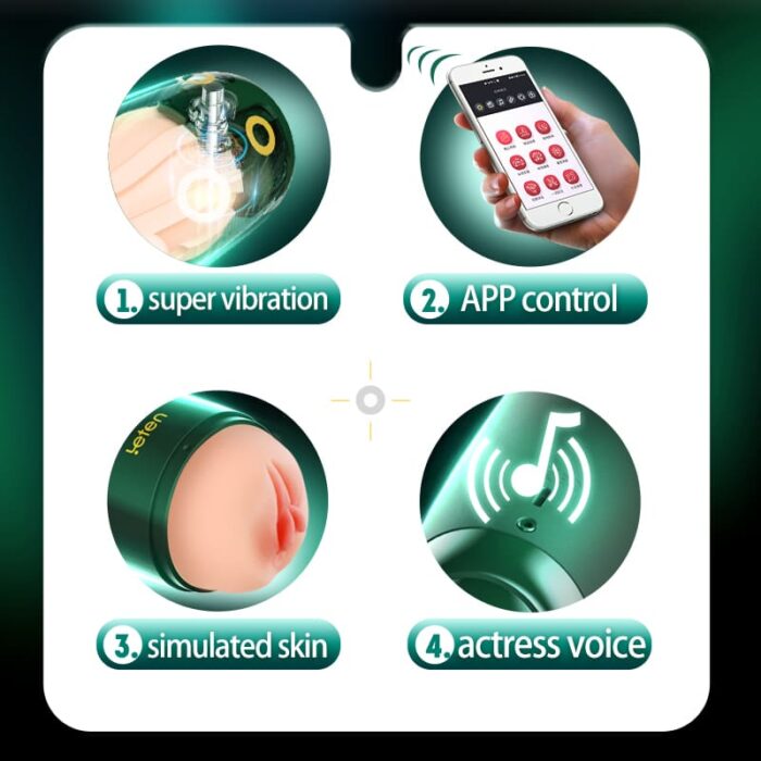LETEN Automatischer Masturbator Sexspielzeug mit 6 Vibrations & APP Steuerung Voice Taschenmuschi