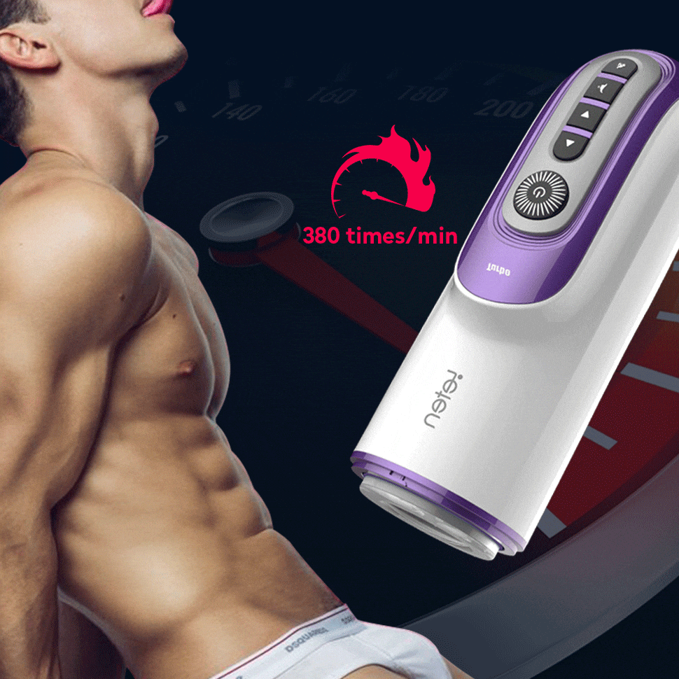 LETEN Elektrischer Masturbator Cup 7 Stoß & Rotationsmodi Freihändiges Masturbieren für Männer mit Basis