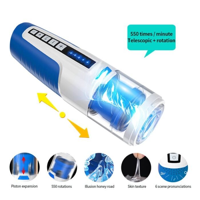 LETEN Elektrischer Masturbieren für Männer mit 5 Geschwindigkeiten, 5 Rotation & 6 Szenen Penis Vibrator Paare Solo