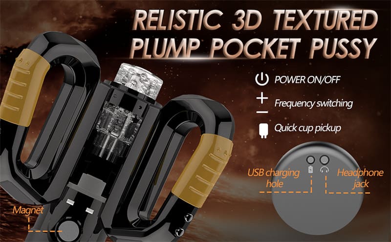 LVMAOR Hercules Automatischer Masturbator mit 10 Vibration Stoß & Rotationsmodi Sextoys für Männer mit Griff