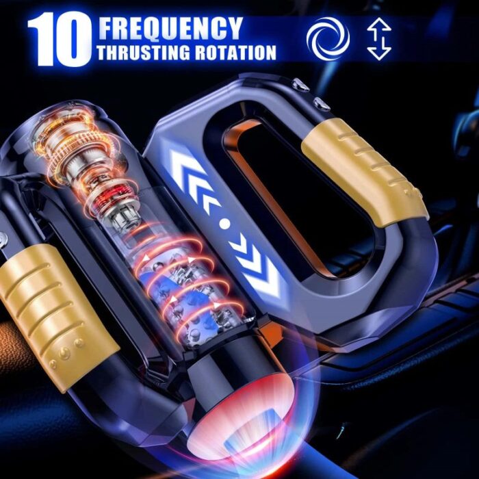 LVMAOR Hercules Automatischer Masturbator mit 10 Vibration Stoß & Rotationsmodi Sextoys für Männer mit Griff