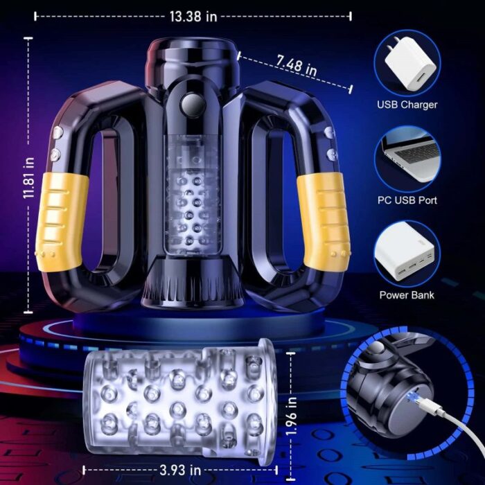LVMAOR Hercules Automatischer Masturbator mit 10 Vibration Stoß & Rotationsmodi Sextoys für Männer mit Griff