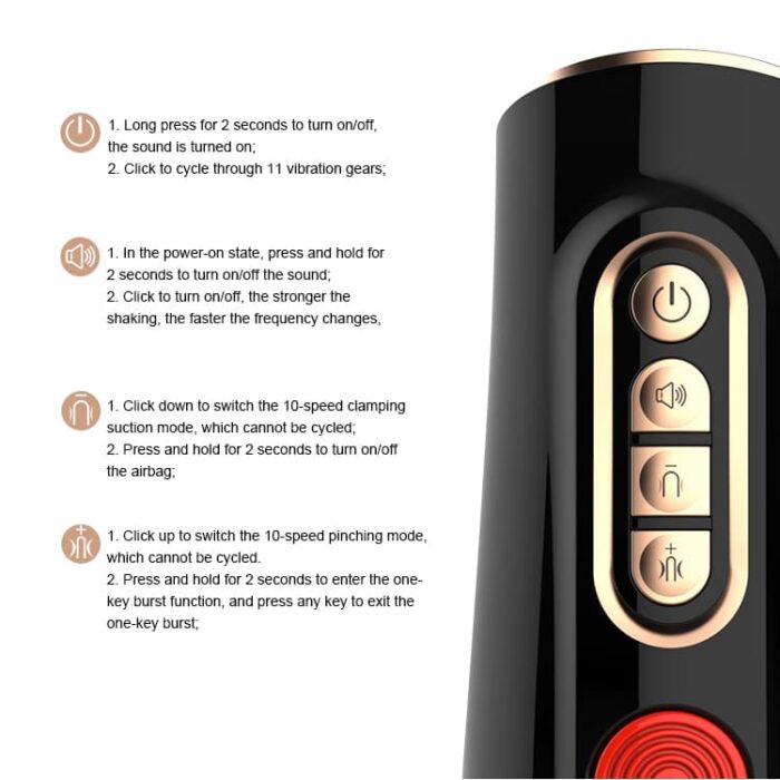 Leten 7 Vibration 3 Geschwindigkeiten Masturbieren für Männer mit Hochgeschwindigkeits-Kolbenmotor Penis Vibrator