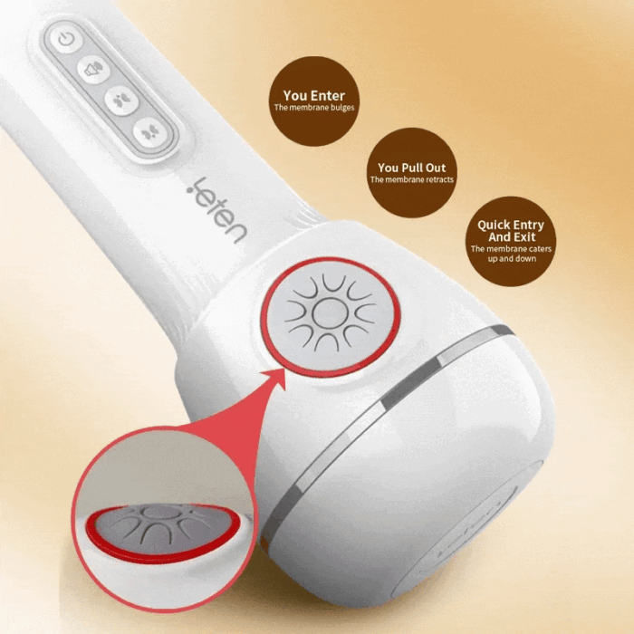 Leten SM240 Masturbator mit Heizung und Stimme, 10 Vibrations- und Saugmodi Sexspielzeug für Männer