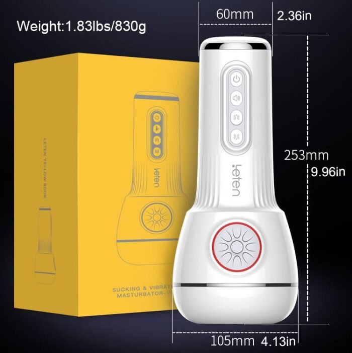Leten SM240 Masturbator mit Heizung und Stimme, 10 Vibrations- und Saugmodi Sexspielzeug für Männer