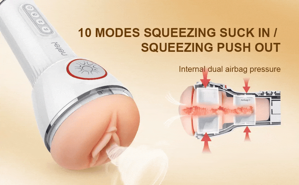 Leten SM240 Masturbator mit Heizung und Stimme, 10 Vibrations- und Saugmodi Sexspielzeug für Männer