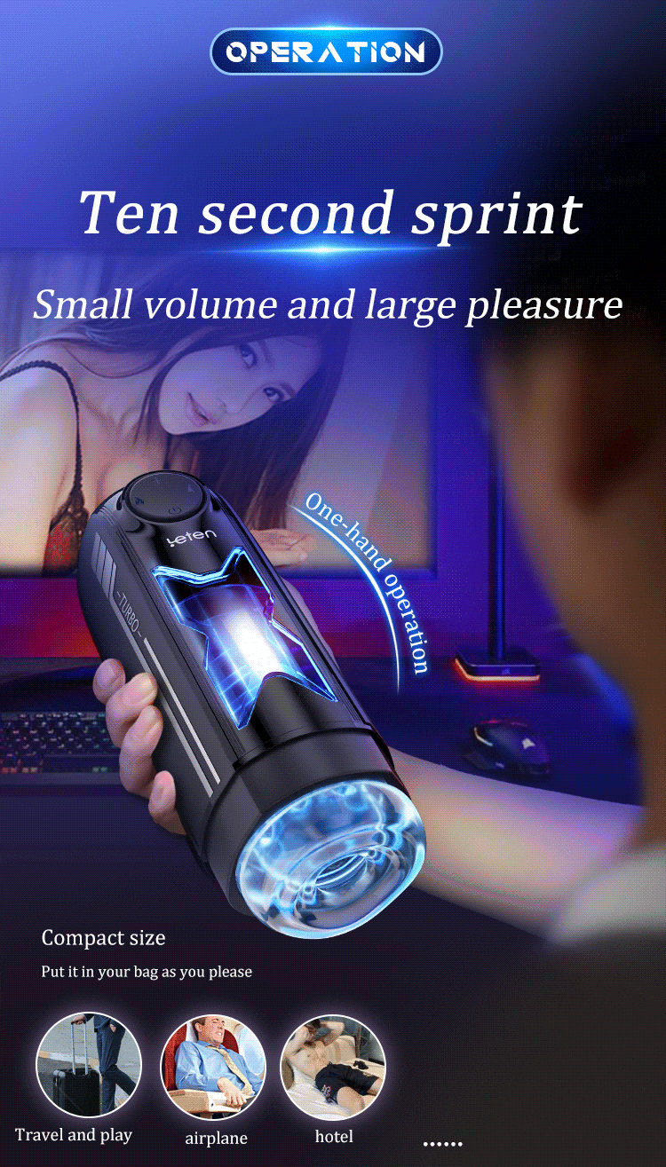 Leten X-Turbo 10 Variationen Masturbator, 700 PistonMin Elektrischer Kolben Beheizter Solo Masturbator