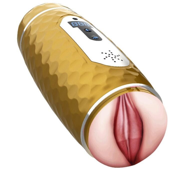 Lovesvibe 10 Vibrationen 5 Saugen Masturbator Mann mit Auto-Heizung Stimme LCD Pennis Stimulator