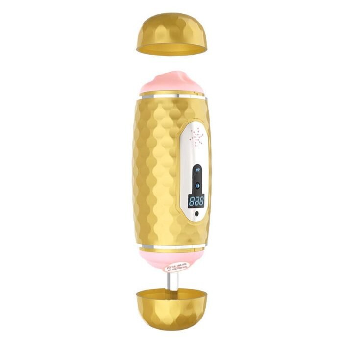 Lovesvibe 10 Vibrationen 5 Saugen Masturbator Mann mit Auto-Heizung Stimme LCD Pennis Stimulator