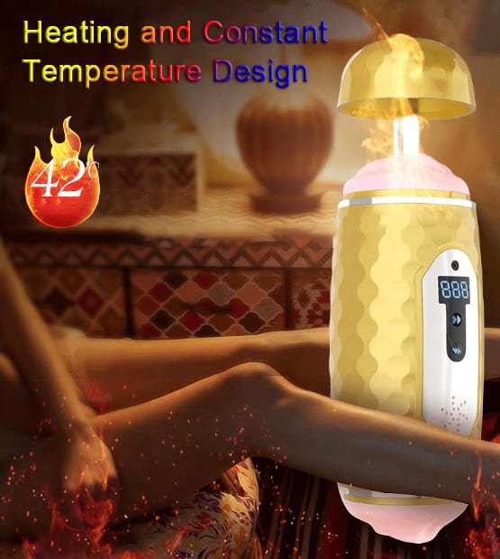 Lovesvibe 10 Vibrationen 5 Saugen Masturbator Mann mit Auto-Heizung Stimme LCD Pennis Stimulator