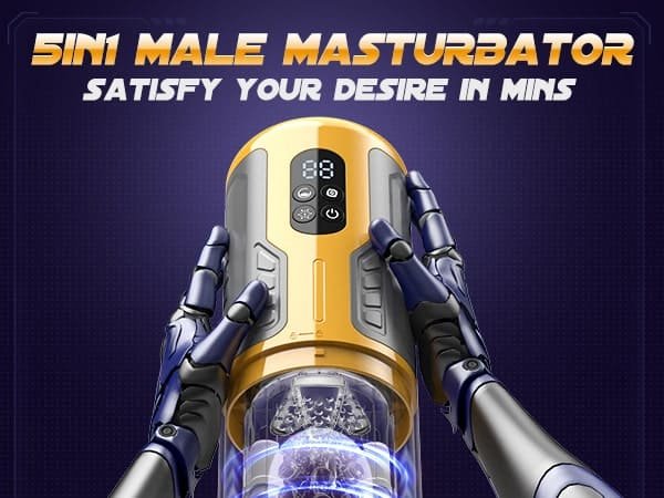 Lovesvibe 3-in-1-Masturbatoren für Männer mit 7 Stoßrotationsmodi, superstarkes Sexspielzeug für Männer