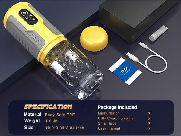 Lovesvibe 3-in-1-Masturbatoren für Männer mit 7 Stoßrotationsmodi, superstarkes Sexspielzeug für Männer
