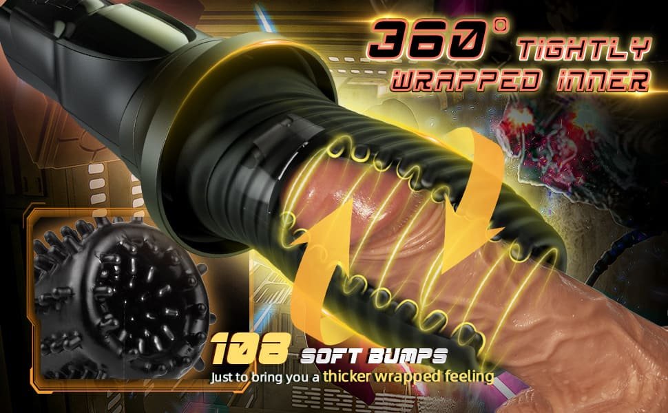 Lovesvibe 360° umwickelter Elektrischer Masturbator Sex Spielzeug 7 Vibrations & 7 Rotations modi Sextoys Männer
