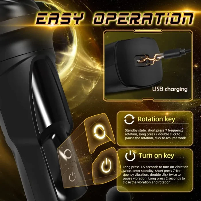 Lovesvibe 360° umwickelter Elektrischer Masturbator Sex Spielzeug 7 Vibrations & 7 Rotations modi Sextoys Männer