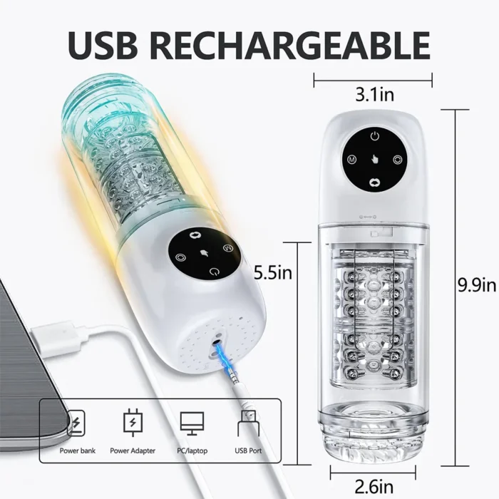 Lovesvibe 4-in-1-Masturbator für Männer mit 7 Saug & 7 Rotationsfunktionen und One-Click-Release Sex Toys Männer