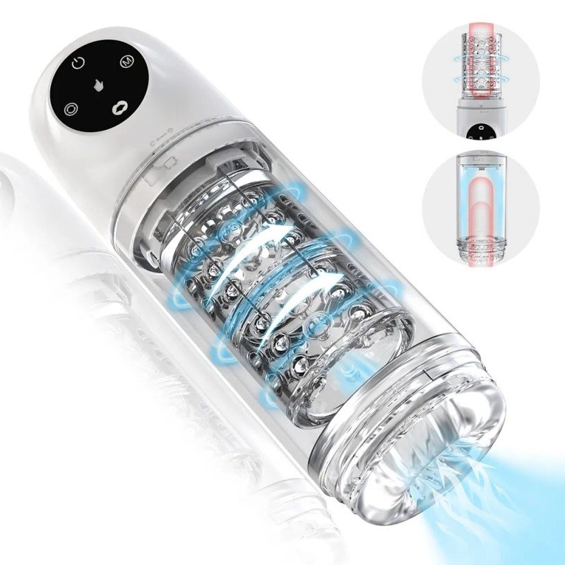 Lovesvibe 4-in-1-Masturbator für Männer mit 7 Saug & 7 Rotationsfunktionen und One-Click-Release Sex Toys Männer