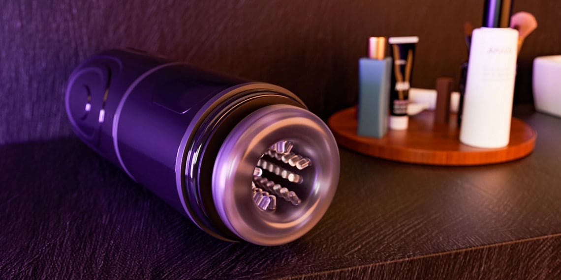 Lovesvibe 7 Stoßrotation Automatischer Masturbator Voice Sexspielzeug Männer mit Saugnapf