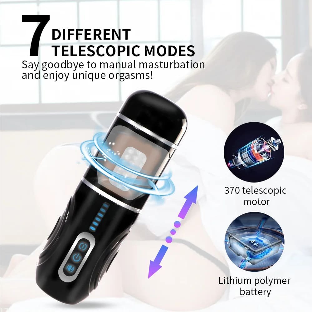 Lovesvibe 7 Stoßrotation Automatischer Masturbator Voice Sexspielzeug Männer mit Saugnapf