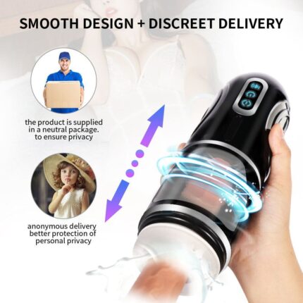 Lovesvibe 7 Stoßrotation Automatischer Masturbator Voice Sexspielzeug Männer mit Saugnapf