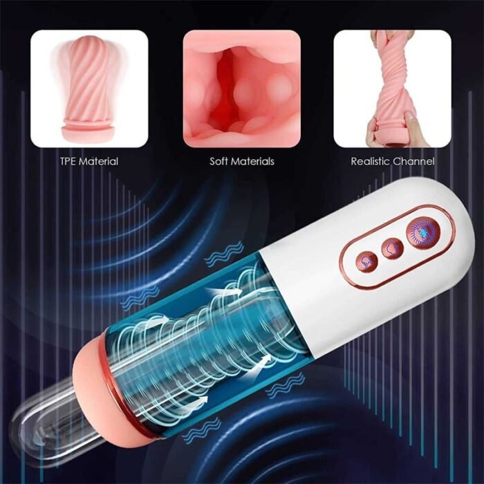 Lovesvibe 7 Vibrations und 3 Saugmodi Elektrischer Masturbator Weicher TPE-Kanal Voice Taschenmuschi Vibrator