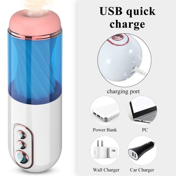 Lovesvibe 7 Vibrations und 3 Saugmodi Elektrischer Masturbator Weicher TPE-Kanal Voice Taschenmuschi Vibrator