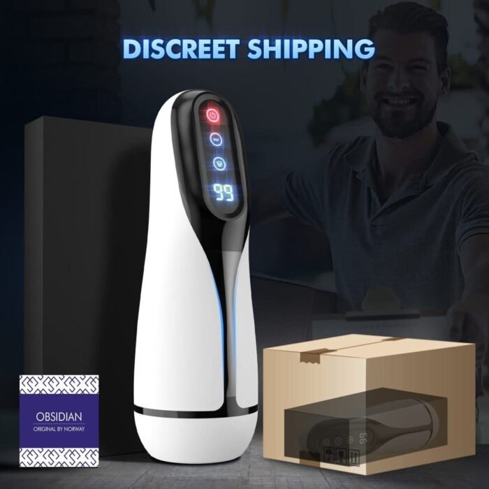 Lovesvibe 9 Vibrationen Saugen Masturbator mit LCD-Display Heizung Elektrischer Sextoys für Männer