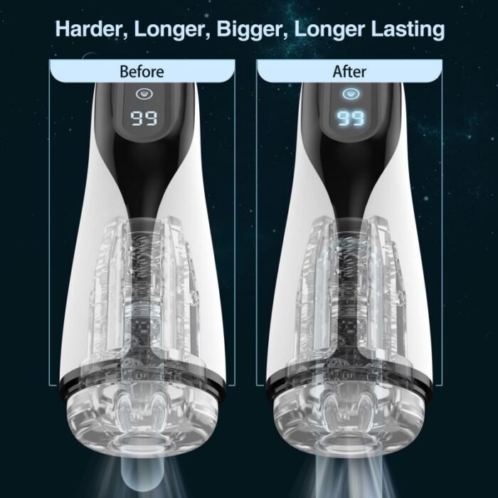 Lovesvibe 9 Vibrationen Saugen Masturbator mit LCD-Display Heizung Elektrischer Sextoys für Männer