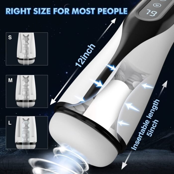 Lovesvibe 9 Vibrationen Saugen Masturbator mit LCD-Display Heizung Elektrischer Sextoys für Männer